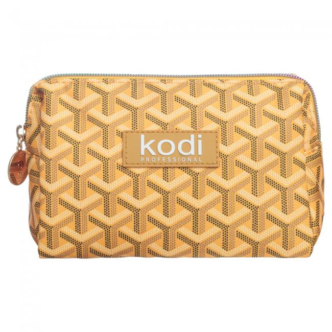 DELTA Cosmetic Bag, Color: Yellow with Print, S